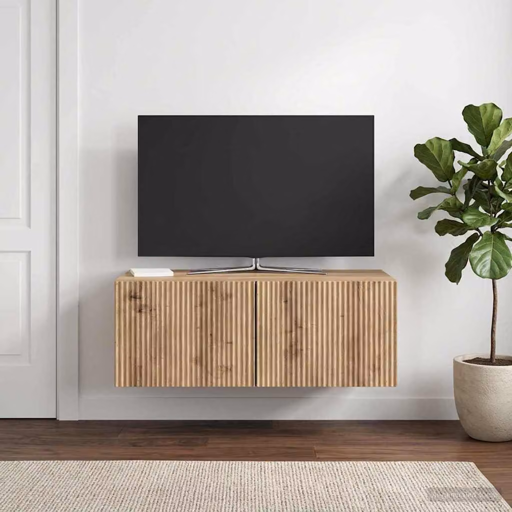 vidaXL Mobile Porta TV da Muro Moderno in Legno Marrone L: 78,5 cm, P: 41 cm, H: 30 cm