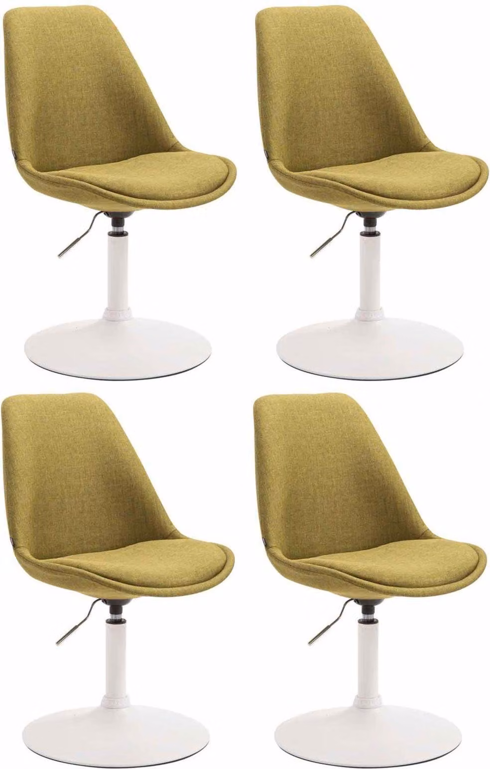 set di 4 sedie da pranzo - sedie da cucina - design moderno, seduta confortevole | colore: verde | colore base: bianco
