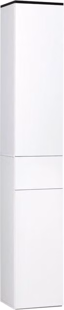 Mobile Bagno Minimal Bianco in Legno e MDF con Ripiano Regolabile, Cassetto e Ante, L/P/H: 30 x 28 x 180 cm