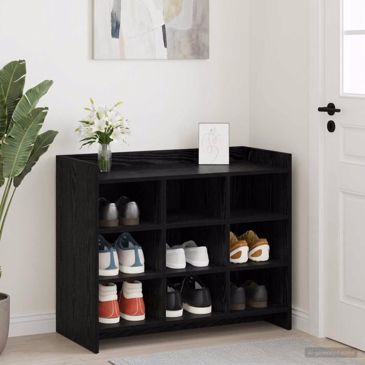 Mobile porta scarpe vidaXL moderno nero L: 85 cm, P: 39,5 cm, H: 70 cm