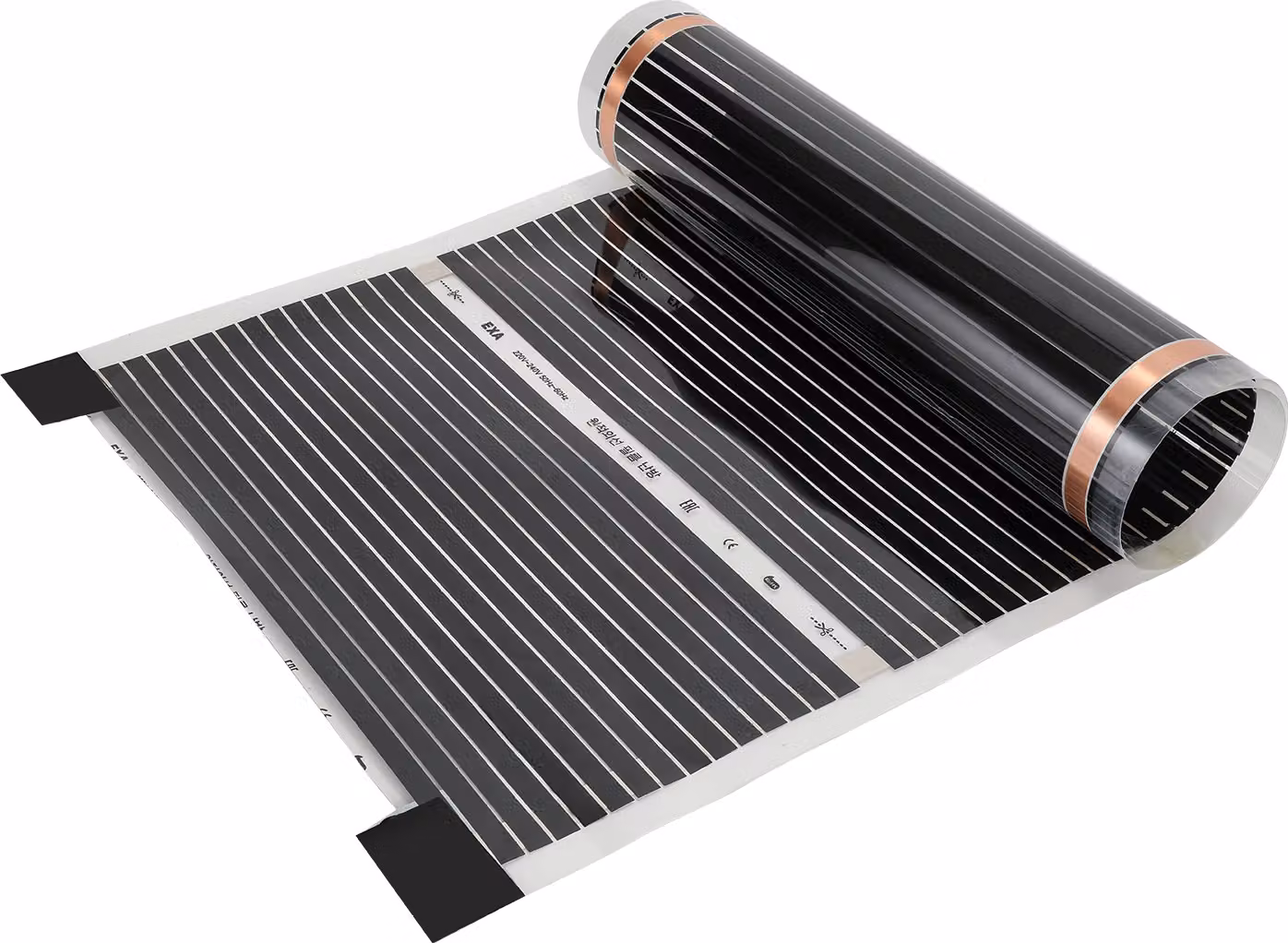 Foglio di riscaldamento Jopassy Riscaldamento elettrico a pavimento con foglio di riscaldamento a infrarossi Calore nero, 200cmx50cm, 220W/m²