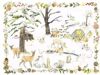 Calendario dell'Avvento "Animali al laghetto invernale"