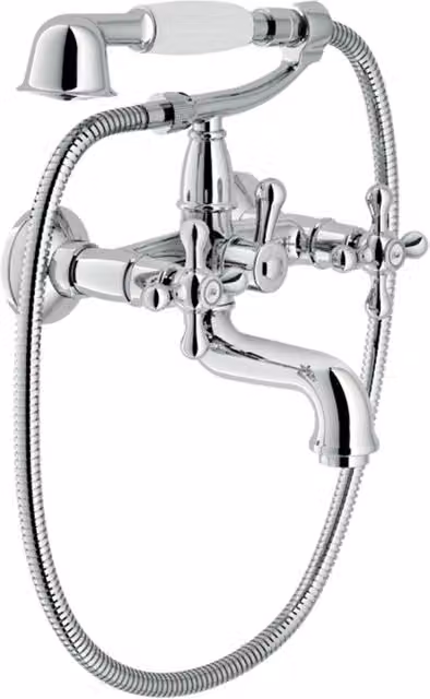 Rubinetto Miscelatore Vasca Esterno Doccetta 1 Getto Muro CR Nobili serie Grazia finitura Cromo art. GRC5001CR