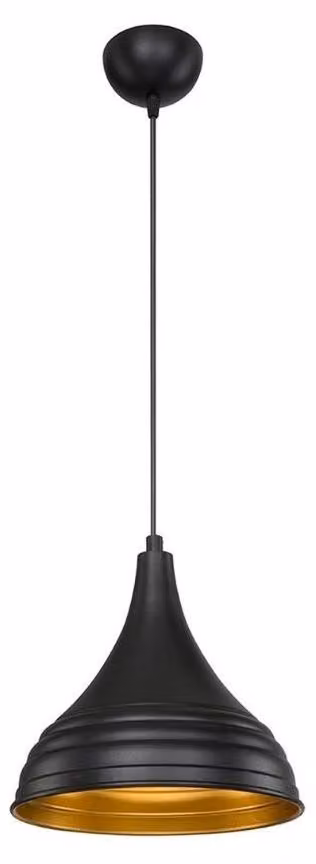 Lampada a sospensione in metallo nero Leda ASZ1338