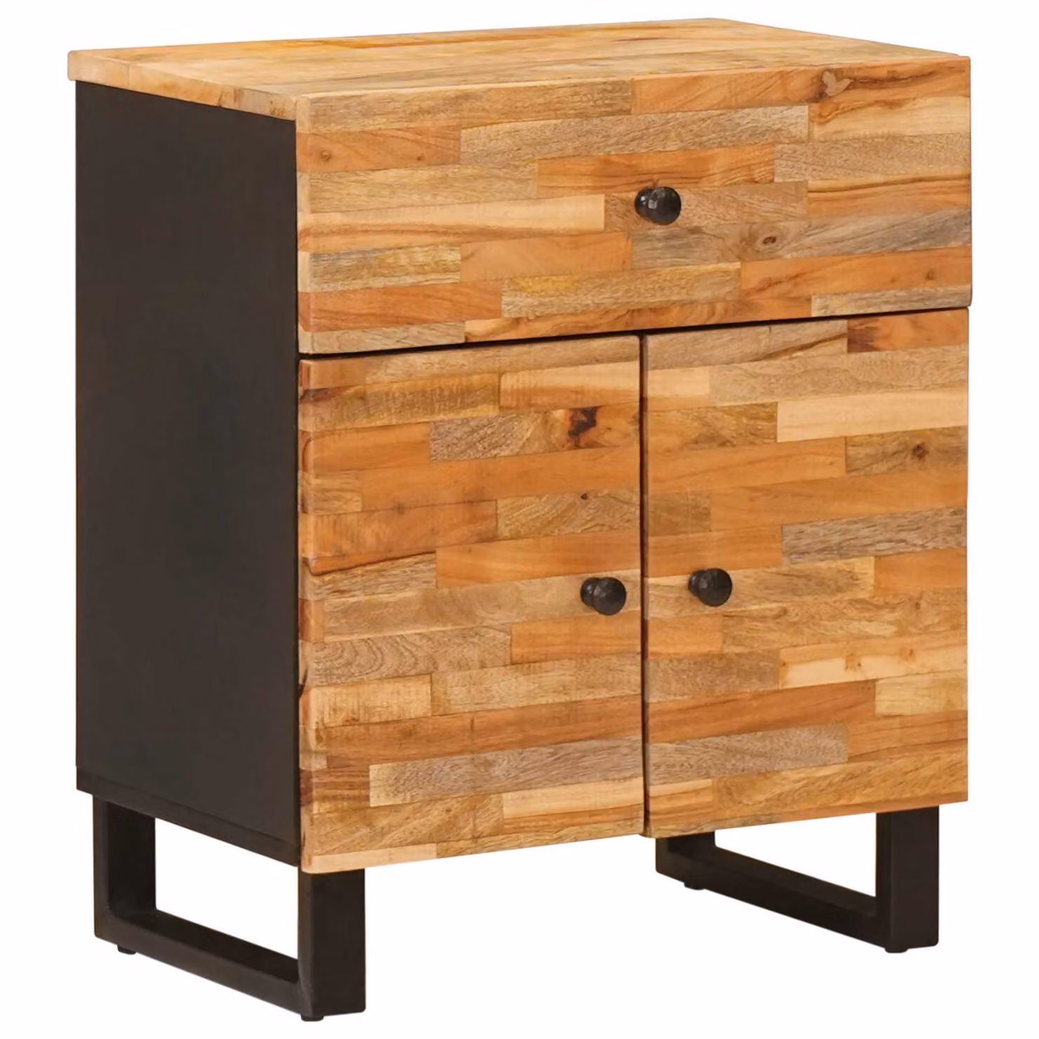 vidaXL Mobiletto da Letto in Legno di Mango Marrone L: 50 cm, P: 33 cm, H: 60 cm