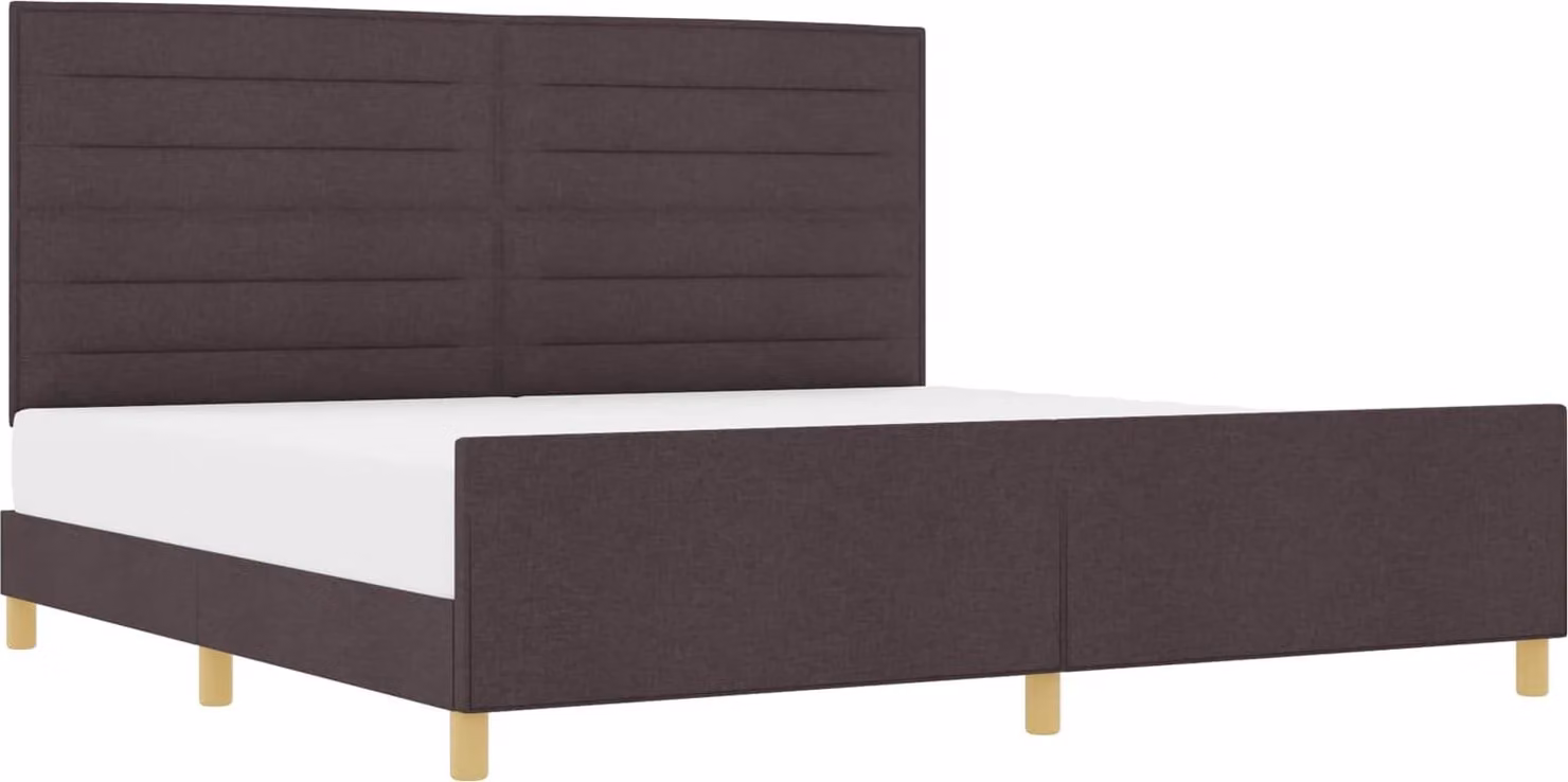 Struttura del letto Marrone scuro 200 x 200 cm Tessuto