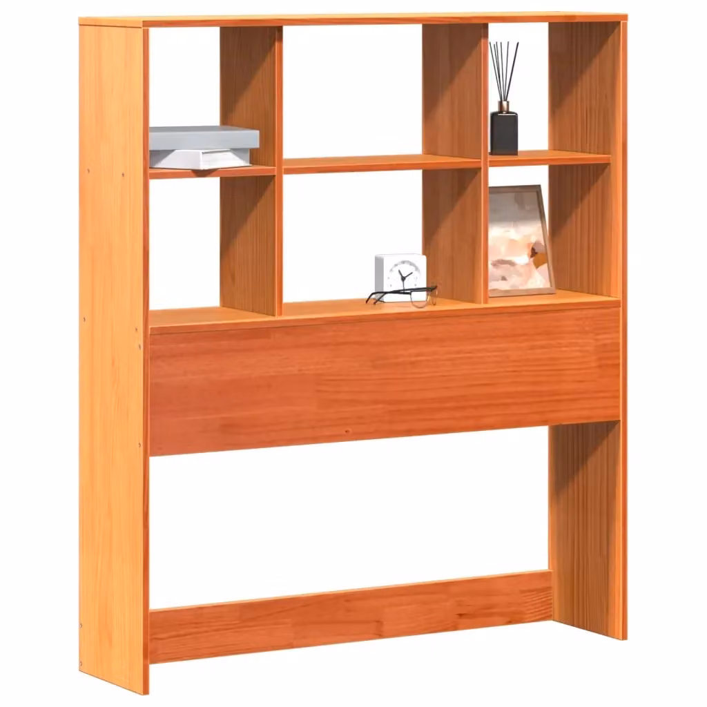 Testiera con ripiani contenitore Design Mania in legno di pino marrone cera L: 100 cm, H: 110 cm, P: 23 cm – 2