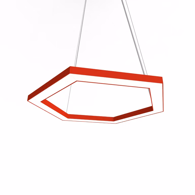 Lampada A Sospensione Esagono D40 Monocolore Lucida