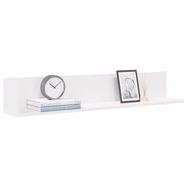 Set di 2 mensole da muro vidaXL bianche in MDF con pannello posteriore, L 100 x P 16,5 x H 16,5 cm