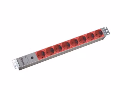 Bachmann 48,30 cm (19") ciabatta ALU, 8 vie, per UPS Con spina IEC C14 (per sistemi UPS), 8 prese rosse