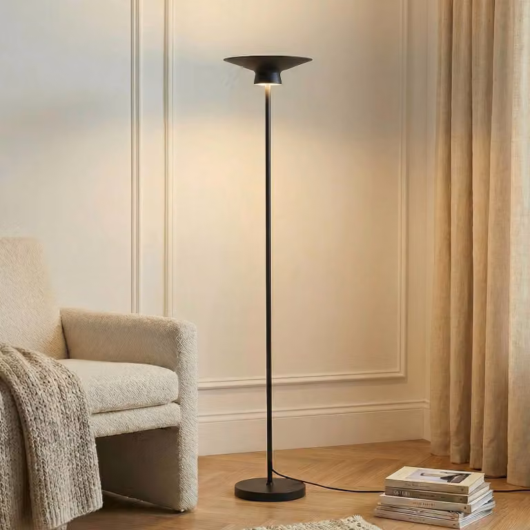 Lampada da terra a LED Norvind Lindby, Nero, Soggiorno / Sala da pranzo, Metallo, Moderno, Lampada LED da terra