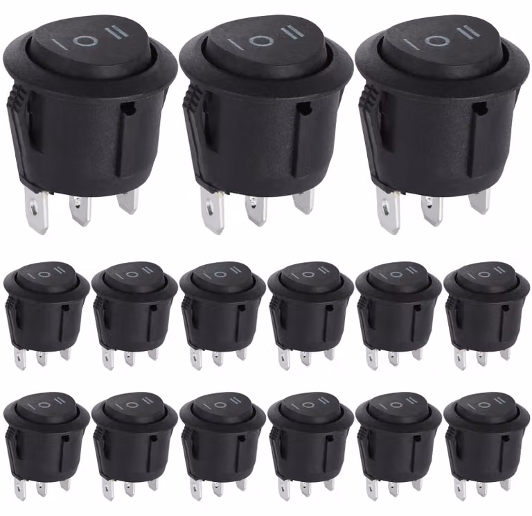 Interruttore a levetta KCD1, 3 poli, 12V, 250V, 6A; 125V, 10A, confezione da 15 pezzi