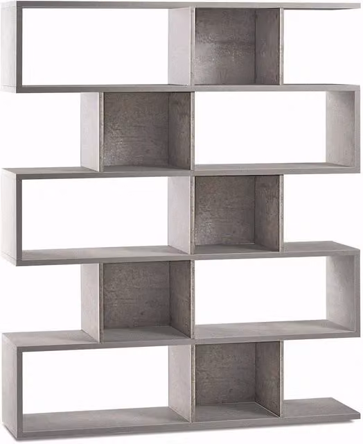 Libreria modulare 5 piani 150x37x178H cm in kit colore Cemento