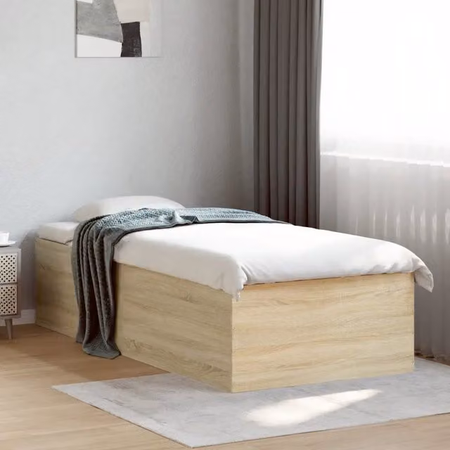 Giroletto-Struttura Letto Rovere Sonoma 100x200 cm in Legno Multistrato 858025