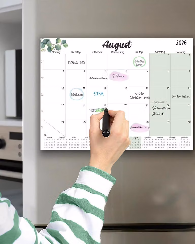 Calendario magnetico 2026, 32x22 cm, pianificatori mensili magnetici, ideali per cucina e ufficio