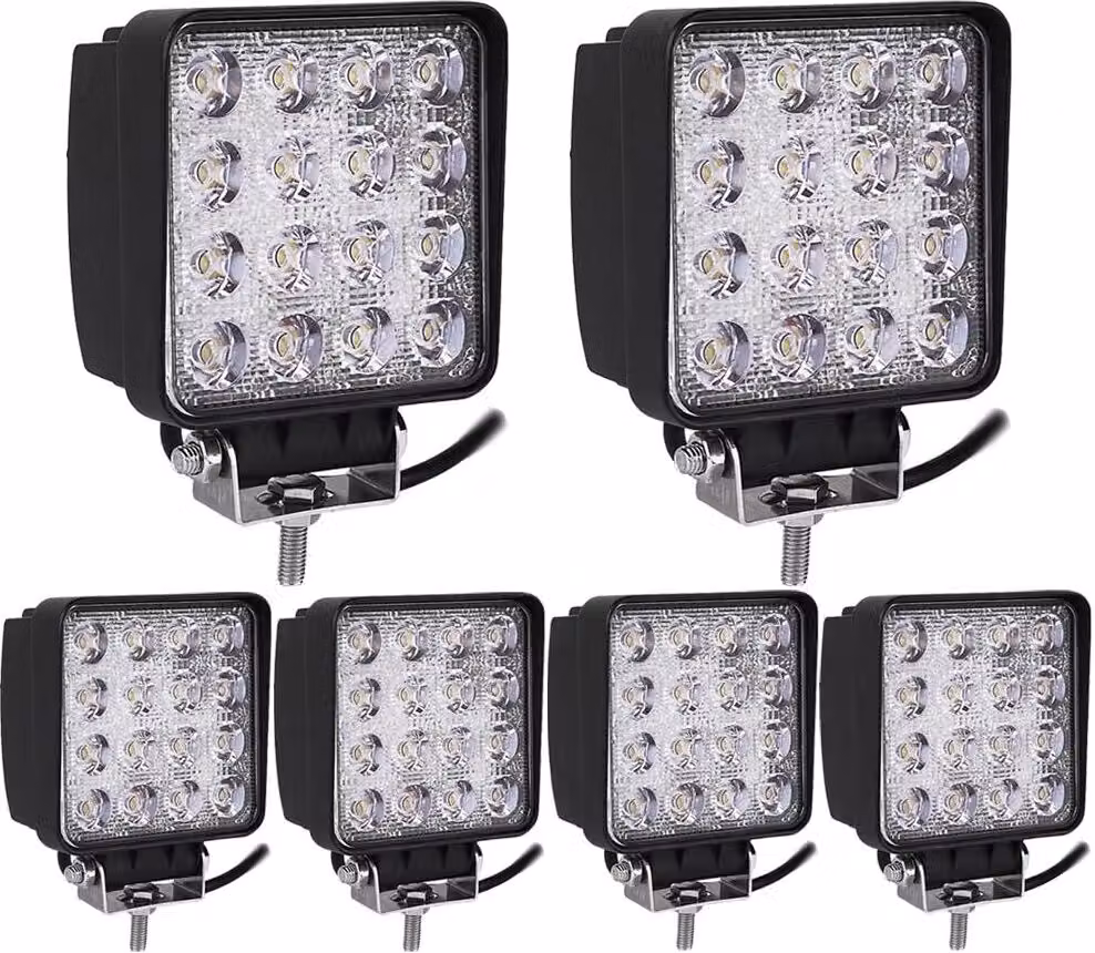 Greenmigo 6X 48W 16 LED offroad lampada LED lavoro luce proiettore riflettore lavoro luce ausiliaria per SUV, UTV, ATV inversione faretto 12V 24V