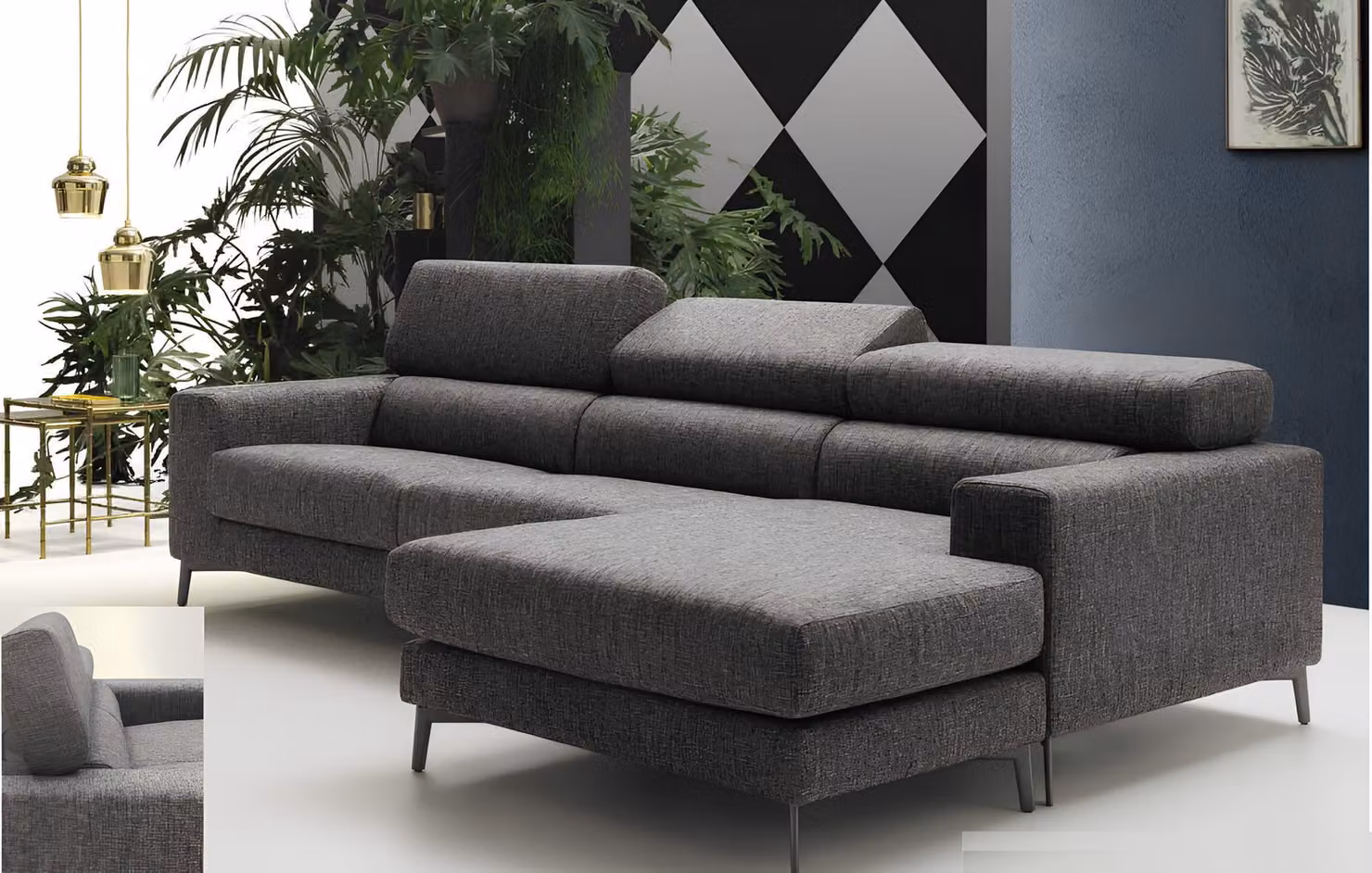 Design Polster Wohnzimmer Moderne Luxus Ecke Textil Holz Sofa L-Form alfitalia