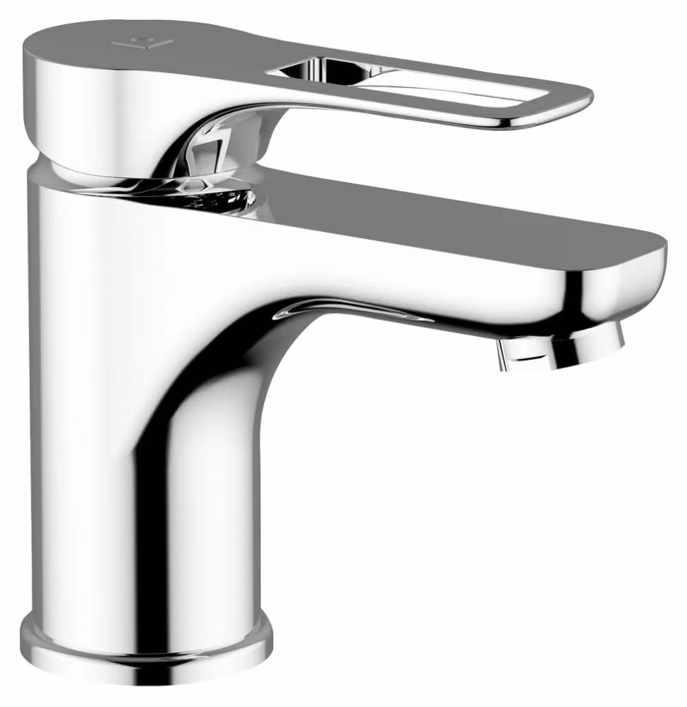 Schläfer 27505012 | Miscelatore Monocomando per Lavabo Bagno serie Flat con Scarico automatico 1 1/4, Rubinetto Monoforo Lavandino Bagno cartuccia diam35mm Cromo Argento, Italy