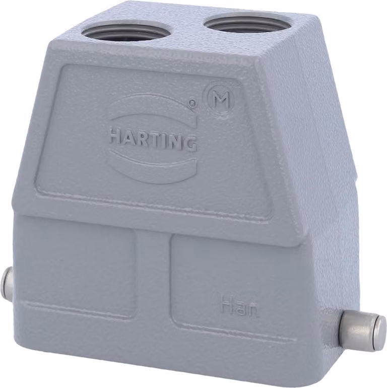 HARTING Han 10B Contenitore con manicotto alto, 2xM20 uscita cavo diritta, per 1 staffa (nella parte inferiore) Vite M20