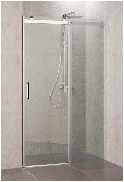 Porta Doccia Scorrevole Cristallo 8mm Cromo h190cm DELUX Trasparente 8mm,Cromo lucido,120 cm