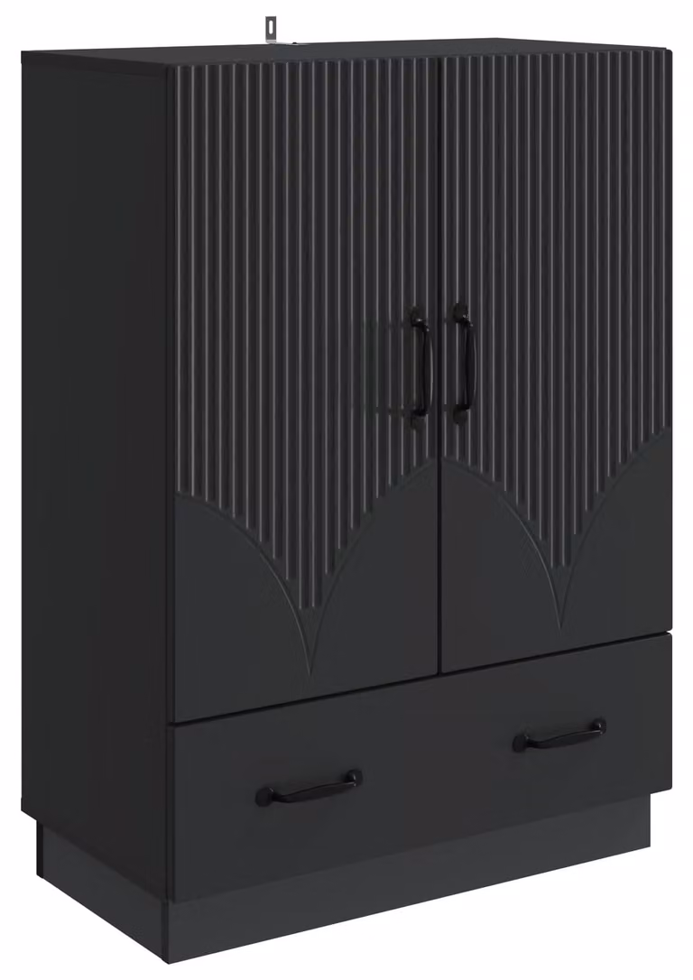 Credenza Nero 66 x 34,5 x 92 cm Legno ingegnerizzato
