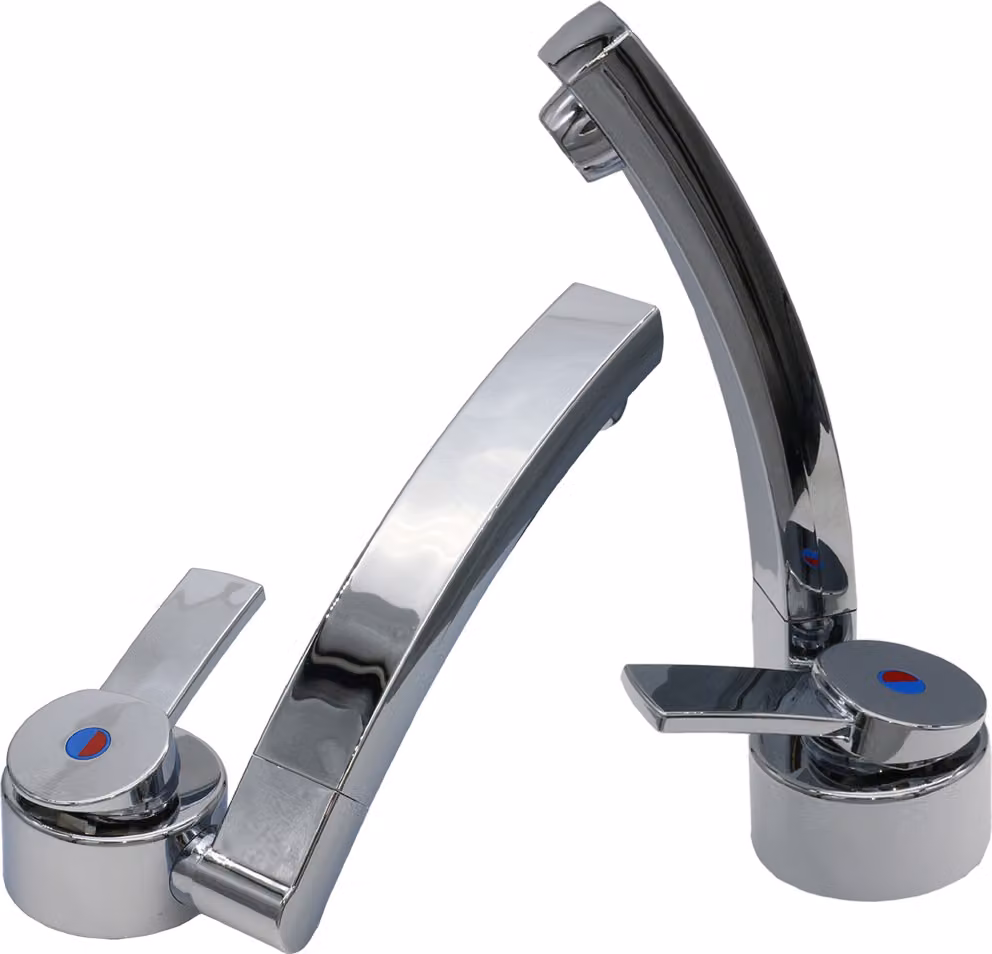Miscelatore monocomando Florenz compatto camper caravan campeggio + interruttore girevole cromo