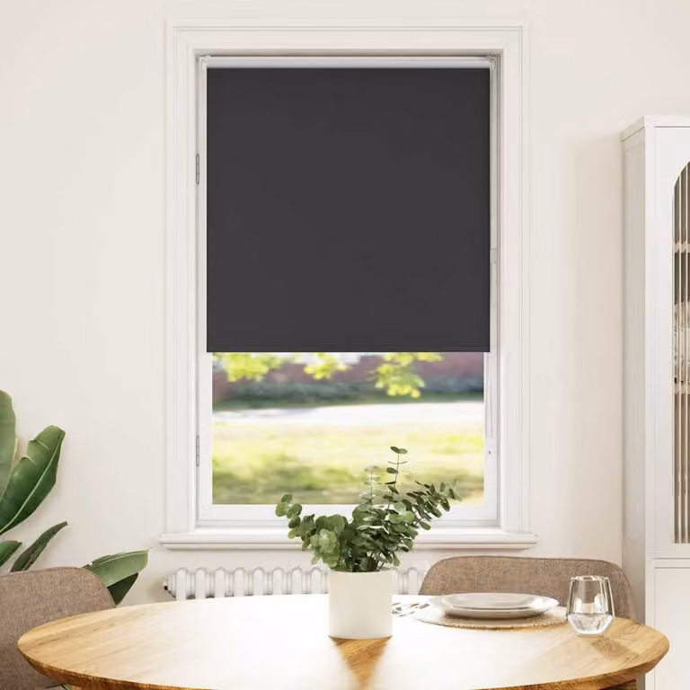 Tenda a Rullo Oscurante vidaXL in Poliestere, Colore Antracite o Nero, L: 75 cm x H: 150 cm