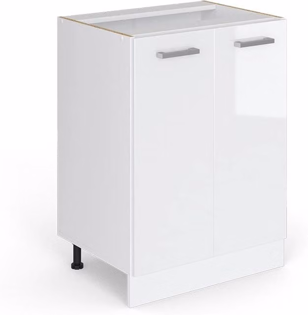 Mobiletto base cucina Vicco R-Line Bianco lucido con ante a battente, L: 60 cm