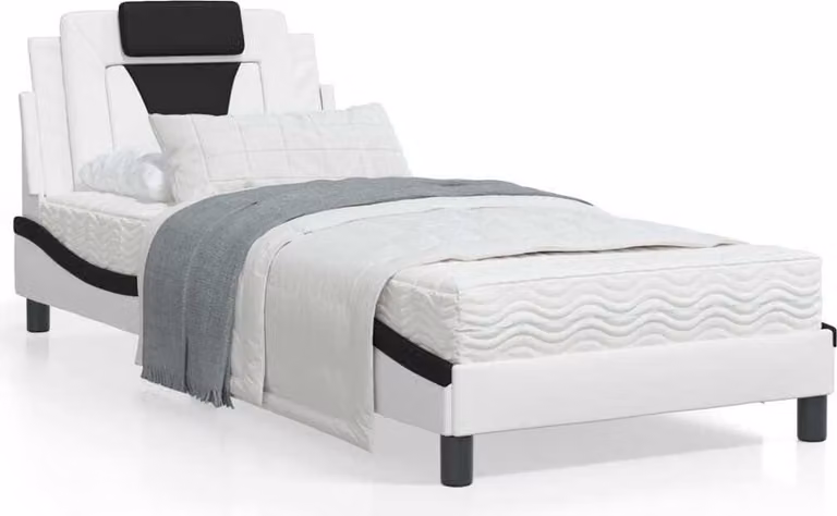 Maison Exclusive - Letto "Viana" con materasso bianco e nero 90x200 cm in ecopelle