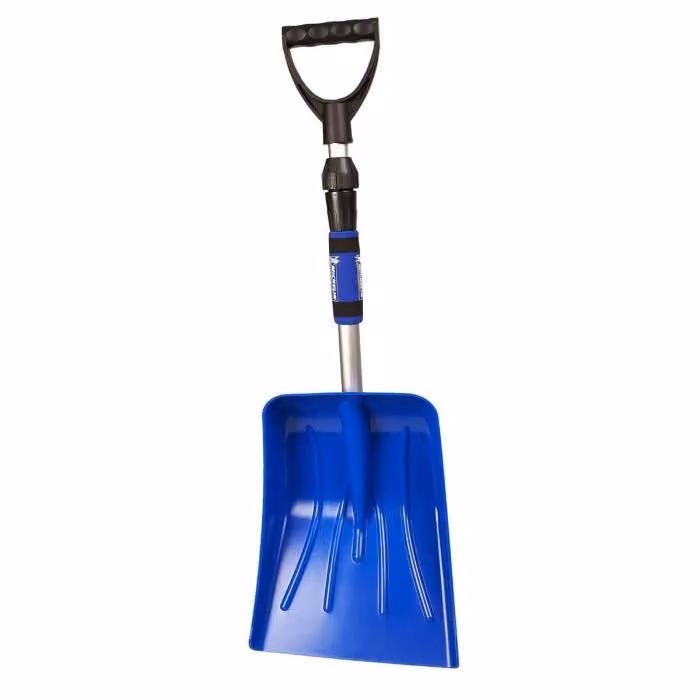 IMPEX 009494, Rastrello da neve, Alluminio, Plastica, Nero, Blu, Argento, Quadrato, Ergonomico, Forma D