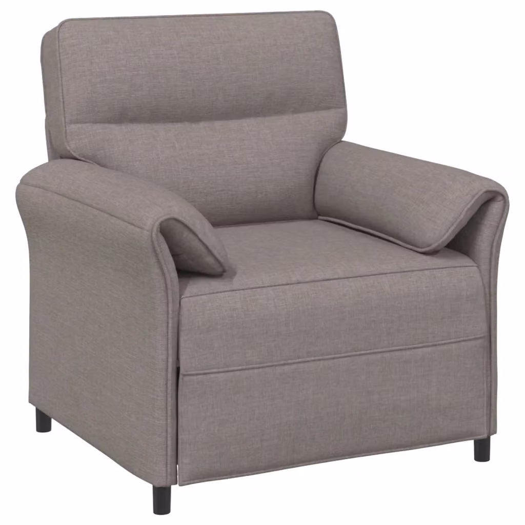 Divano singolo moderno vidaXL color beige e grigio con struttura in metallo e seduta in schiuma, L: 88 cm, P: 83 cm, H: 95 cm – 2