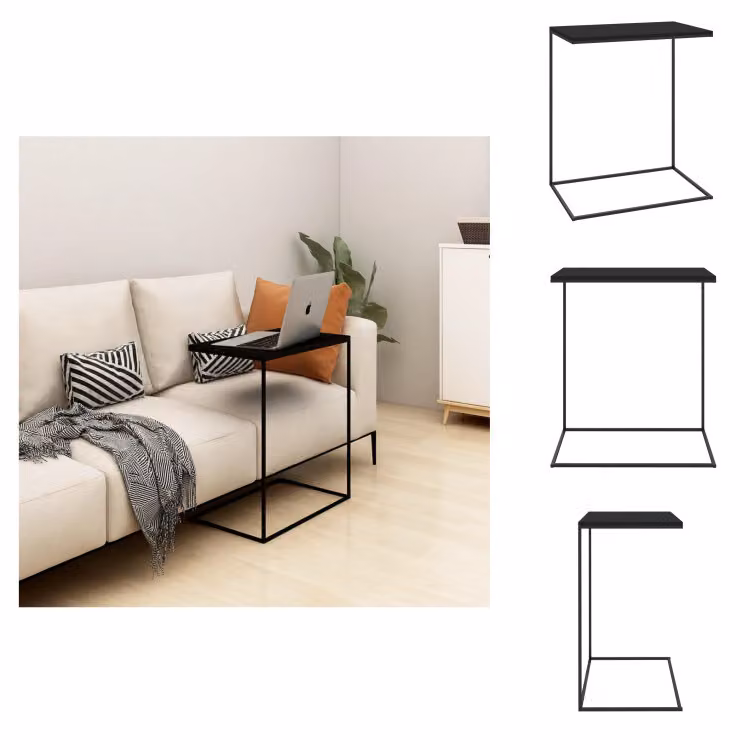 vidaXL Tavolino nero 55x35x66 cm in legno - Tavolini da caffè