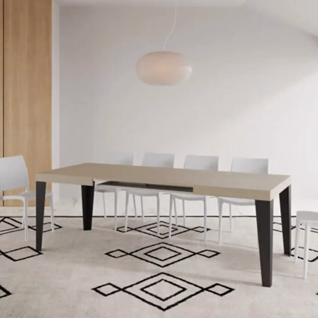 Tavolo allungabile Itamoby moderno in MDF laminato colore noce e gambe antracite L: 200-304 cm, P: 90 cm – 2
