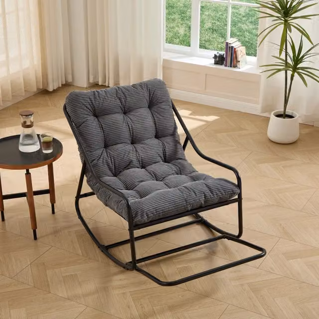 Poltrona Dondolo ¨C MINIMAL ¨C Tessuto Grigio, Soggiorno/Camera da Letto