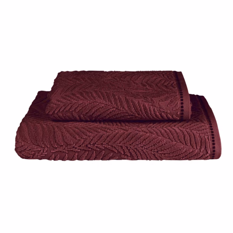 FELCI Set ospite e Asciugamano - Colore: FELCI - BURGUNDY