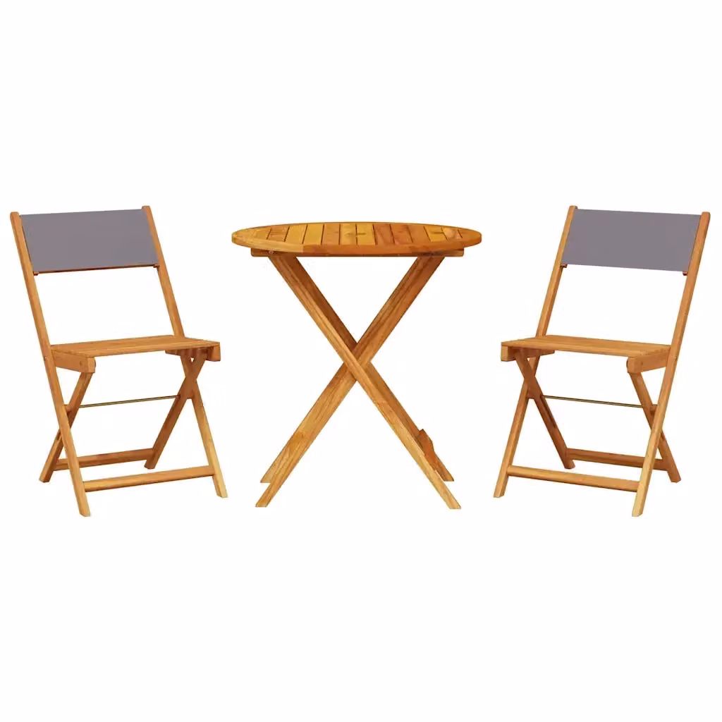 Set da Bistrot vidaXL 3 Pezzi in Legno di Acacia Olio Antracite per Giardino e Terrazzo – 2