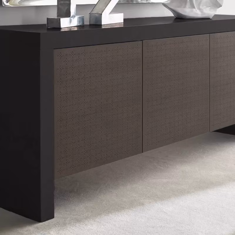 Madia moderna in legno nero con 3 ante Mobili 2G L: 205 cm, P: 45 cm, H: 89 cm – 4