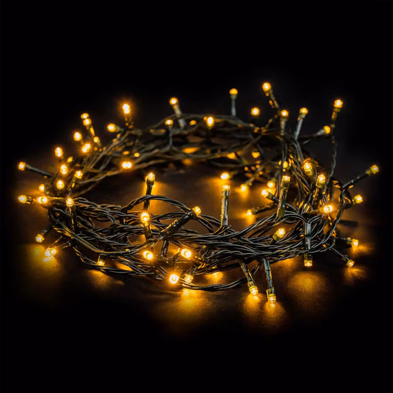 Ghirlanda luminosa a LED Emos modello Classic a luce calda, lunghezza 8 m, 80 LED, 230 V con spina, con funzione timer, adatta come illuminazione natalizia per interni ed esterni, grado di protezione IP44, temperatura di colore: bianco caldo