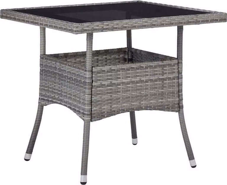 Set Mobili da Pranzo da Giardino 3 pz Grigio Polyrattan Acacia