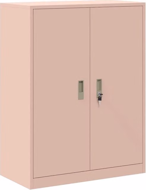 Armadio in metallo rosa con ante a battente e serratura in stile industrial DESIGN IN L/P/H: 80 x 40 x 105 cm