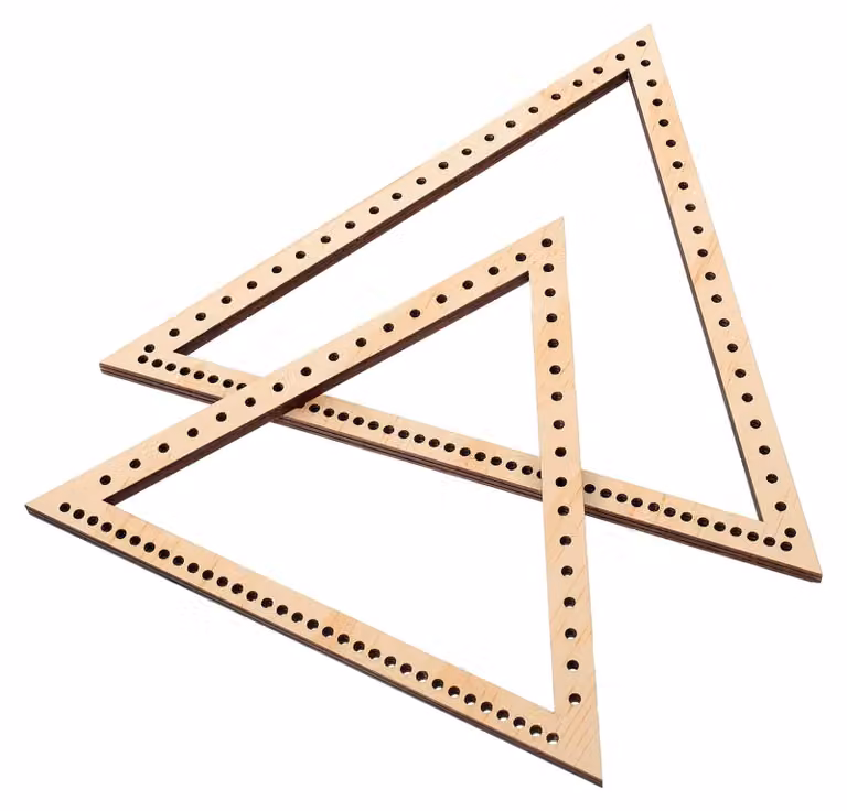 2 telai triangolari per tessitura, ideali per la creazione di arazzi e progetti fai-da-te, realizzati in legno naturale