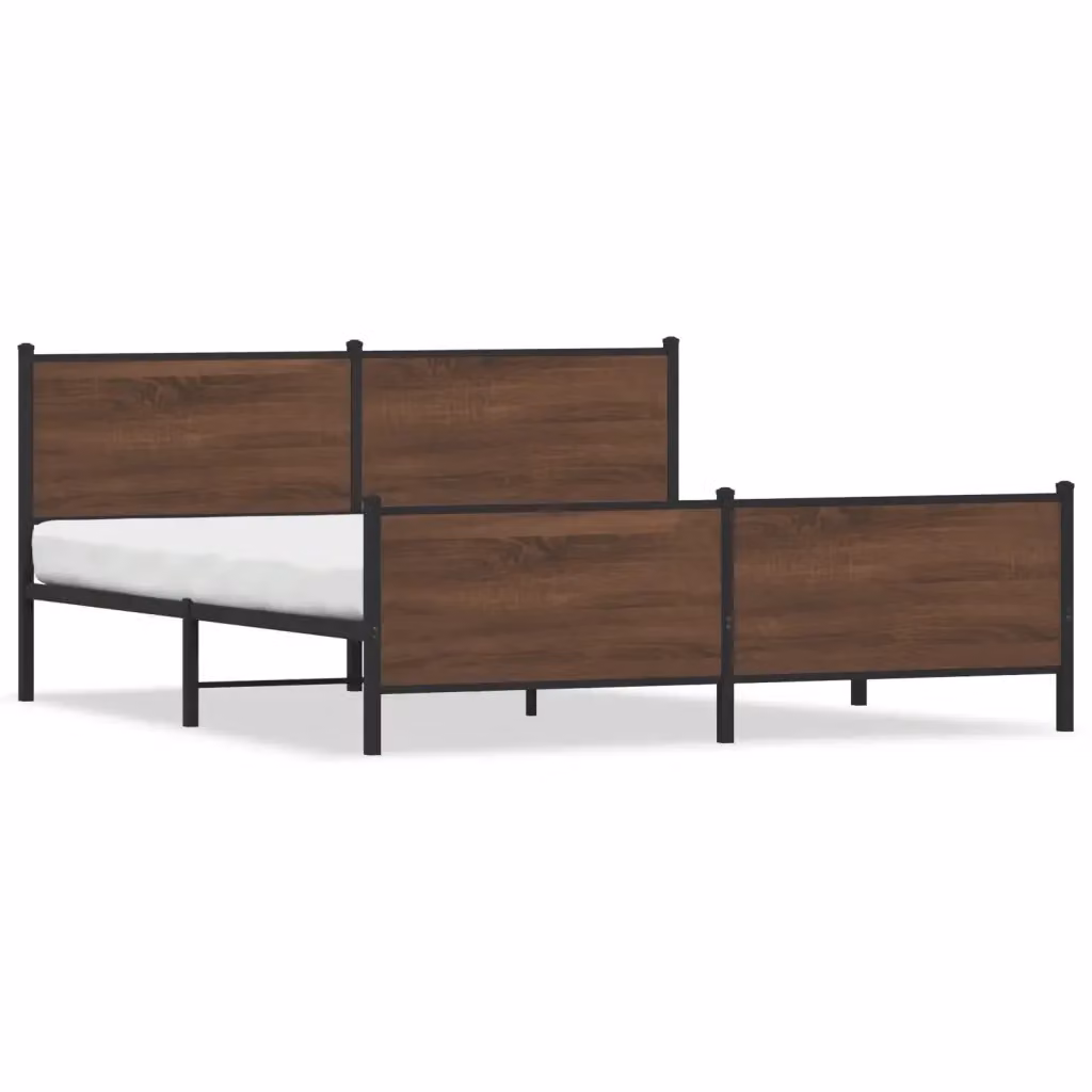 Giroletto vidaXL in metallo e legno color rovere marrone L: 193 cm, P: 203 cm – 2