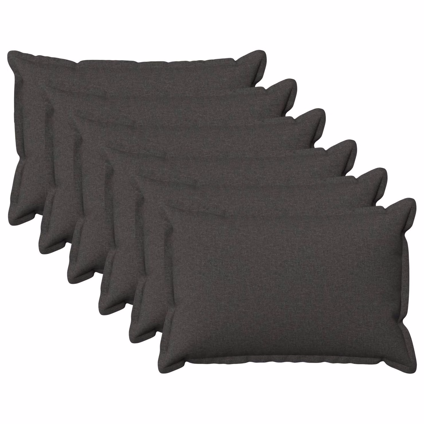 Set di 6 federe vidaXL HOUTEN grigio scuro, L/P: 40 x 60 cm