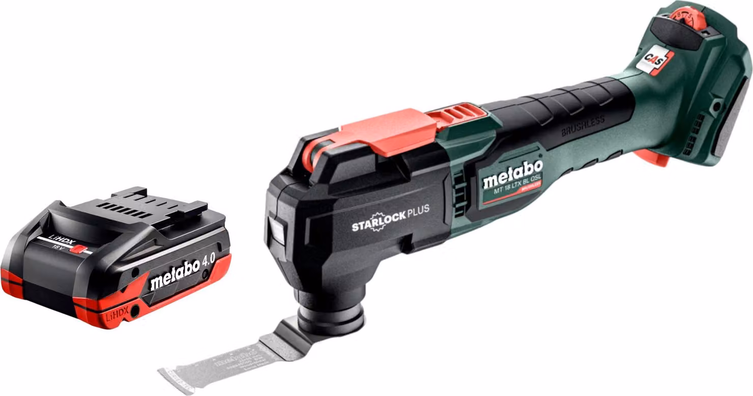 Metabo MT 18 LTX BL QSL Multitool a batteria 18 V Brushless Starlock Plus + 1x batteria LiHDX 4,0 Ah - senza caricabatteria