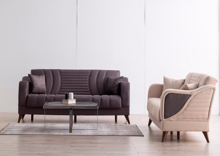 Gemütliche Sofagarnitur 3+3 Sitzer Komfortables Design für stilvolles Wohnen