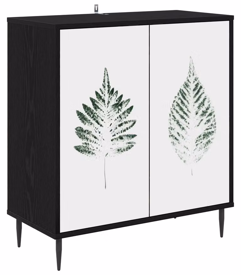 Bufet HANAU, impiallacciato in noce nero, dimensioni 69 x 33 x 76 cm, realizzato in legno ingegnerizzato