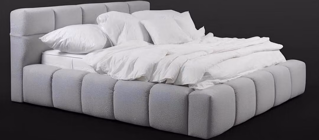 Schlafzimmer Doppelbett Bett 180сm Matratze Grau moderner Stil Holz