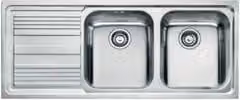 Lavello a due vasche Franke Logica Line in acciaio inox color argento L/P: 116 x 50 cm
