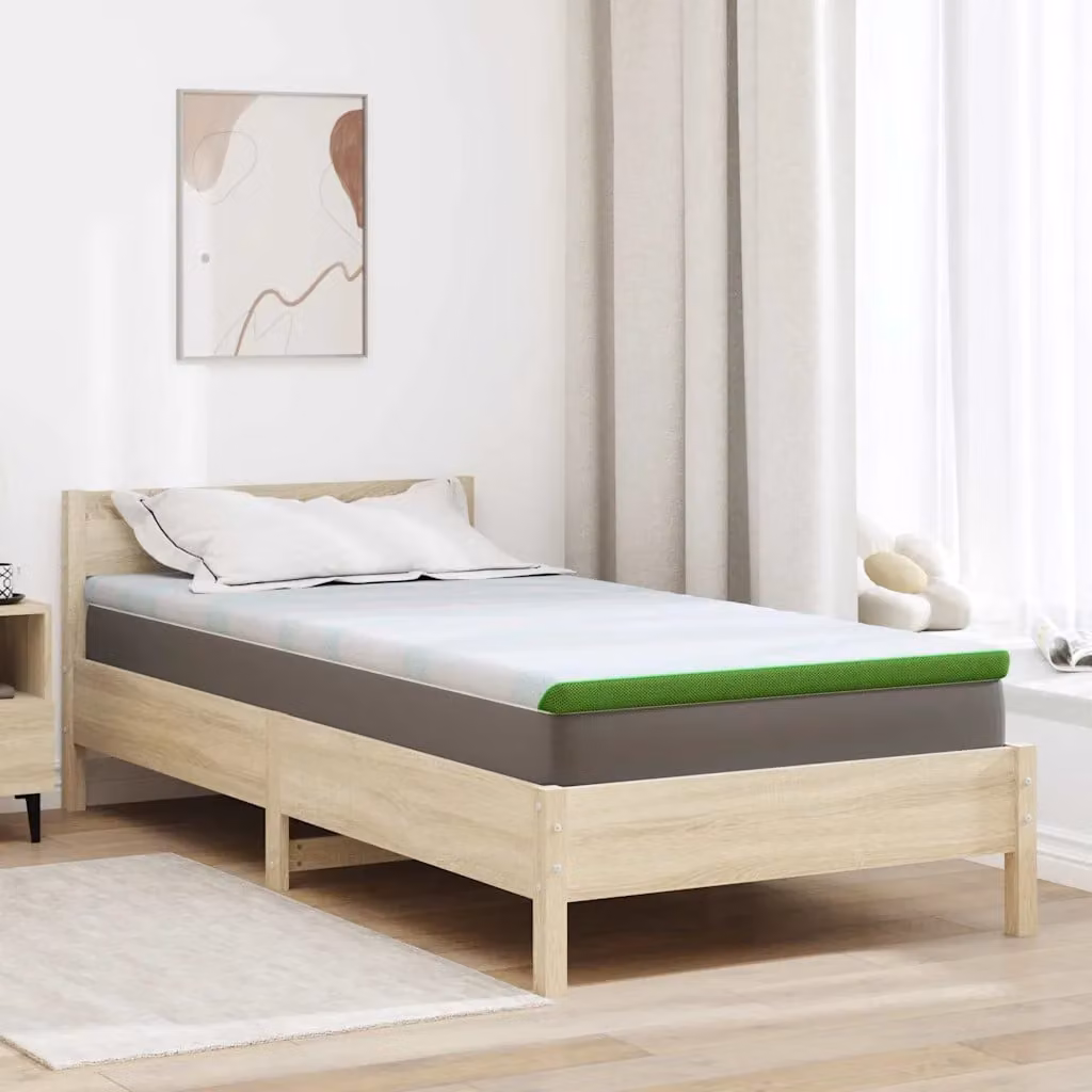 Topper per materasso vidaXL Bianco e Verde L/P: 120 x 200 cm