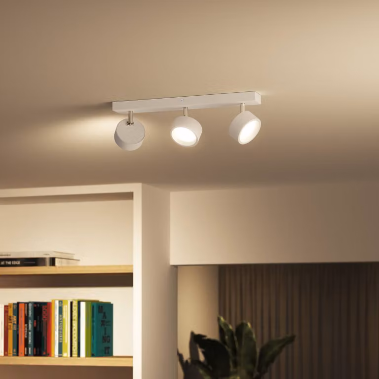 Philips Bracia faretto da soffitto LED a 3 luci, bianco, Bianco / Opale, Soggiorno / Sala da pranzo, Alluminio, Moderno